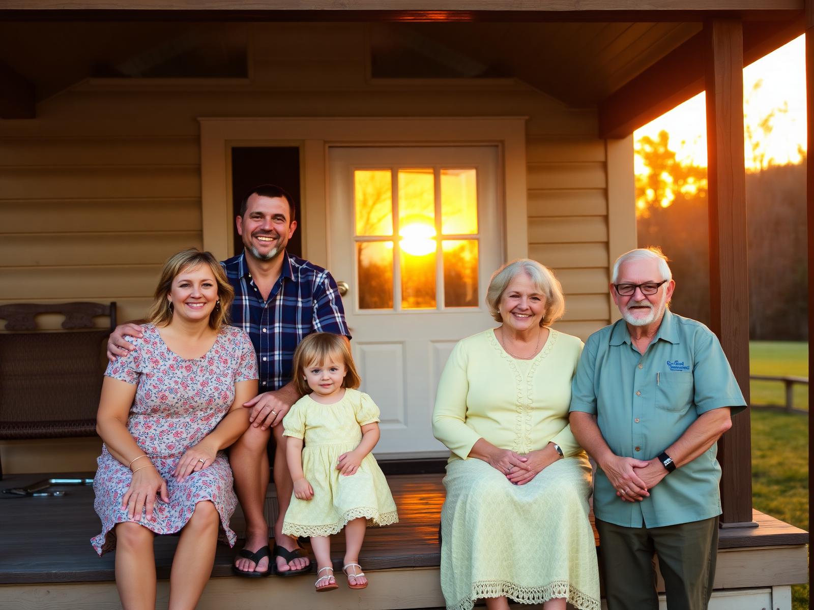 Eastern Kentucky family on their front porch